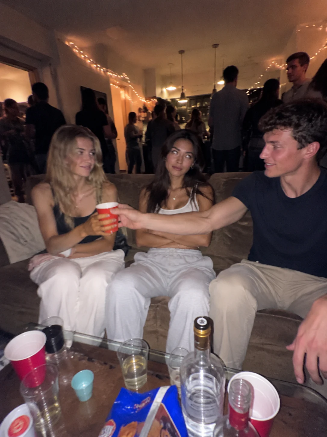 Friends at a pizza night